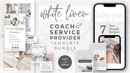 White Linen Canva Coaching & Service Provider Template Bundle