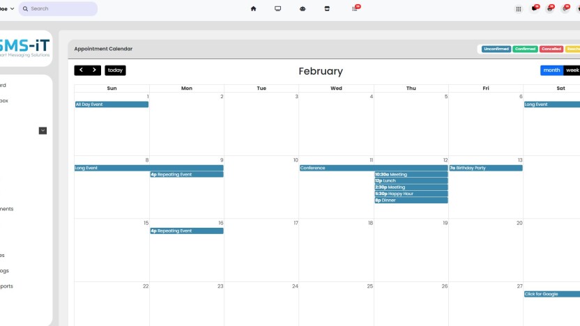 Calendar view