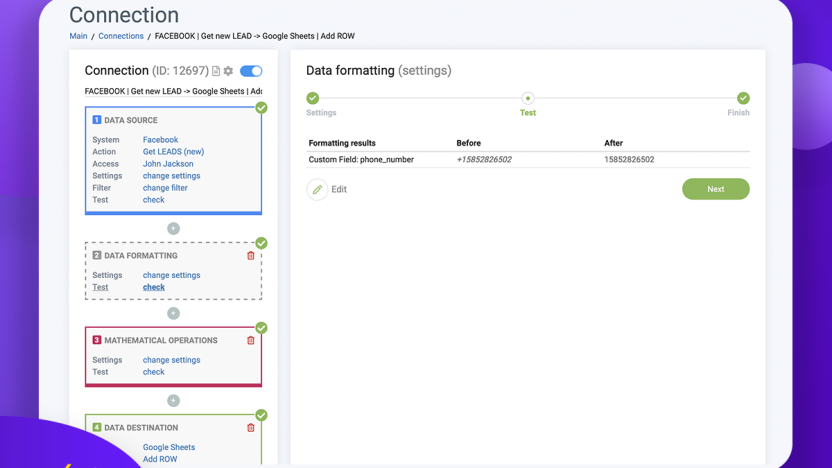 Data formatting