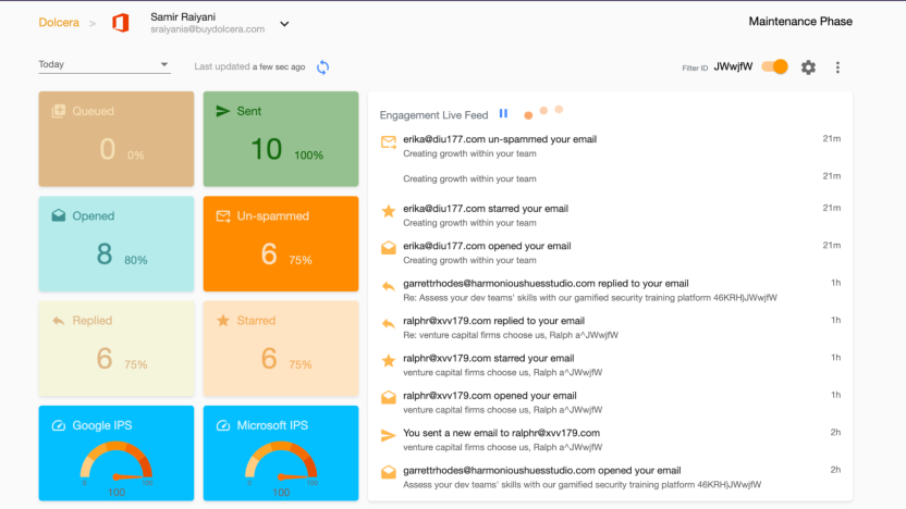 Live engagement feed