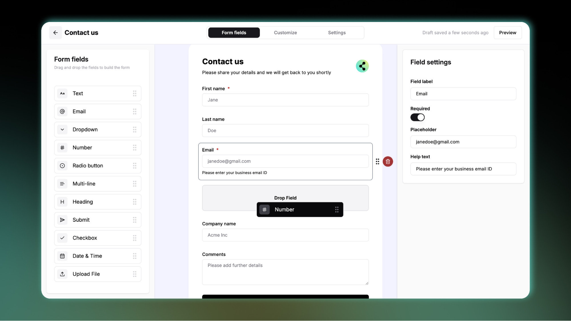 Customizable smart forms