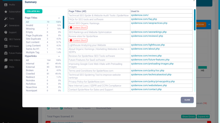 Technical SEO issues